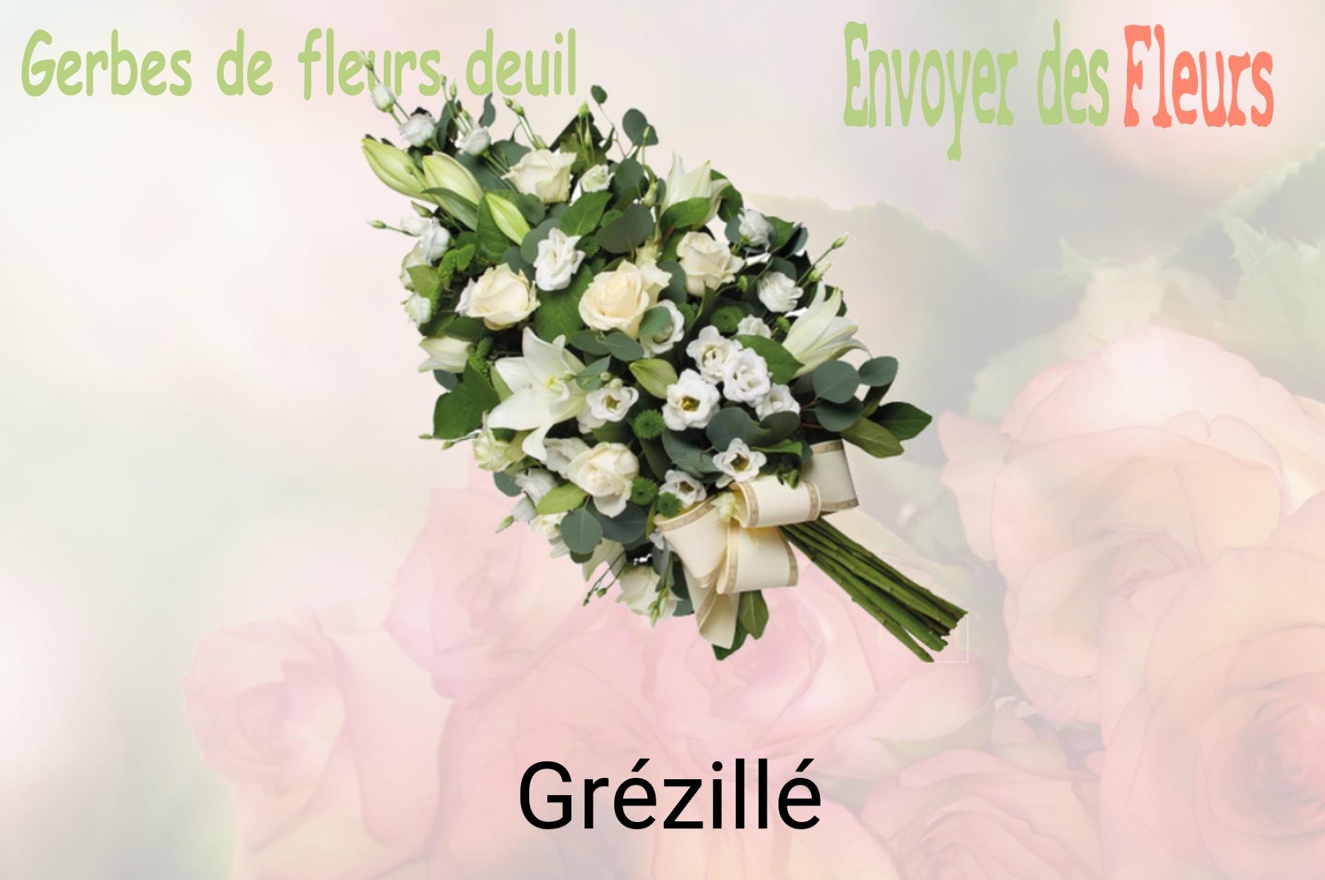Gerbe de fleurs de deuil livrée à Grézillé